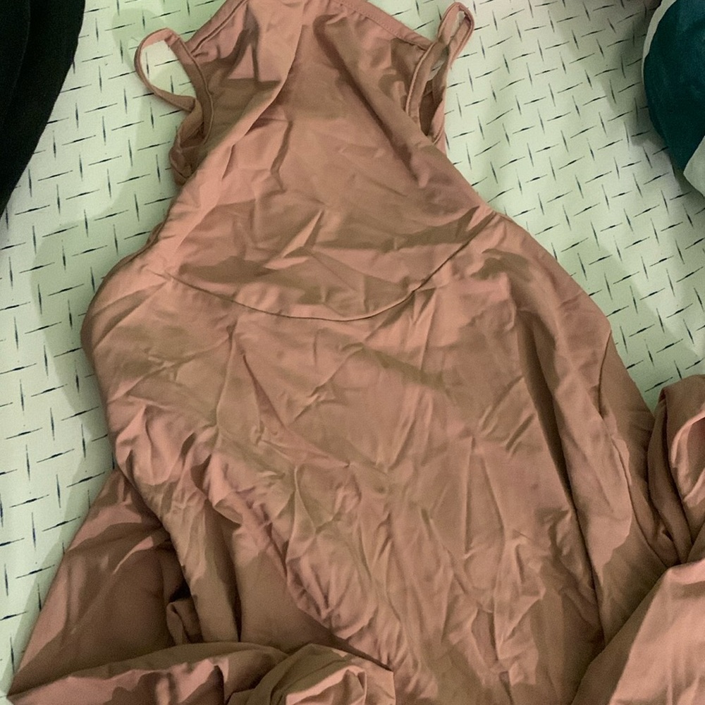 Blush pink, silky dress